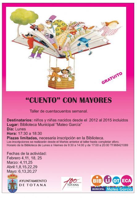 Organizan un taller de cuentacuentos semanal denominado 'Cuento con Mayores'