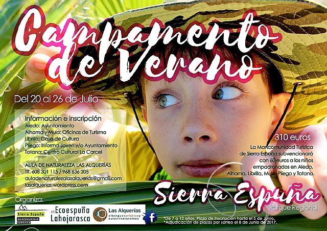 Se abre el plazo para participar en los Campamentos de Verano en Sierra Espuña 2017