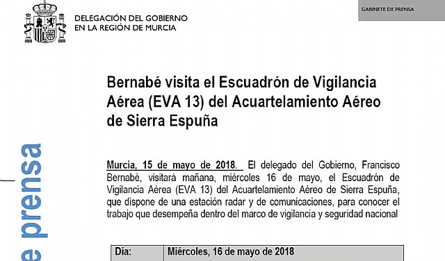 (Vídeo) El alcalde critica que el delegado del Gobierno visite hoy el EVA-13 en Totana y no se lo comunique el máximo representante de los vecinos