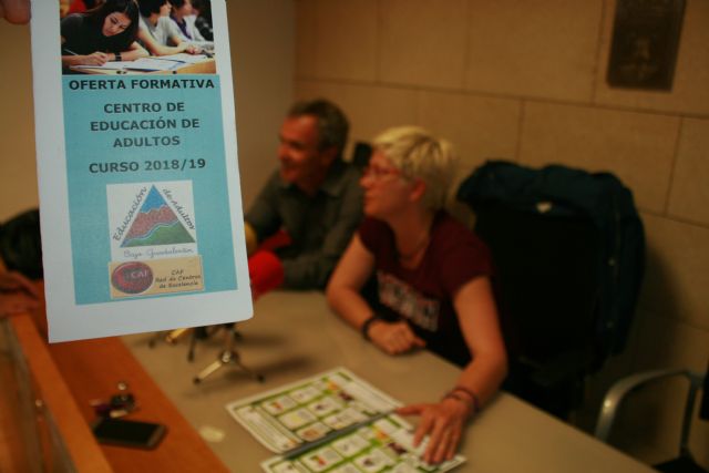 Se abre el plazo de matrícula para toda la oferta formativa en el Centro de Educación de Adultos 'Bajo Guadalentín' para el curso 2018/2019