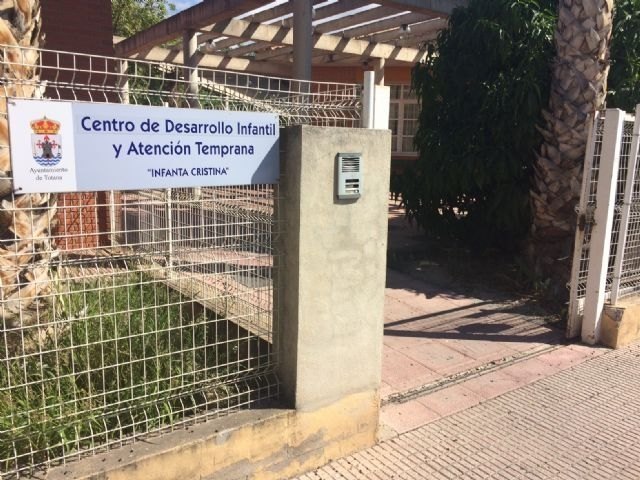 La Comunidad Autónoma financia con 102.000 euros el mantenimiento del Centro de Desarrollo Infantil y Atención Temprana de Totana para el año en curso