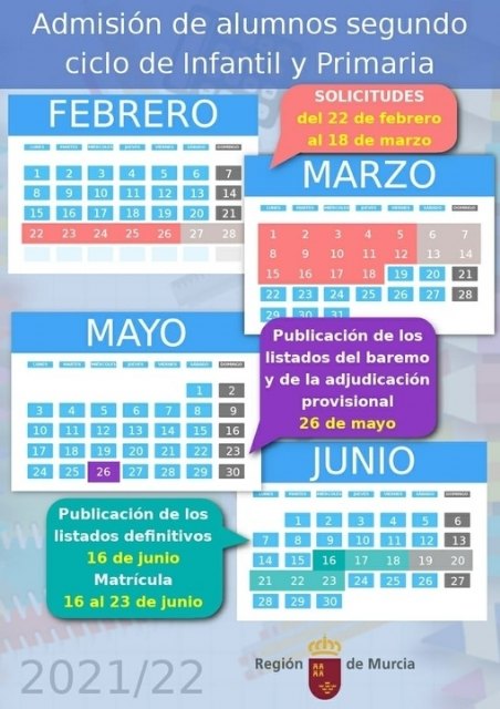 Mañana es el último día de plazo para solicitar la admisión de alumnos en Educación Infantil y Primaria, ESO y Bachillerato de cara al curso 2021/22