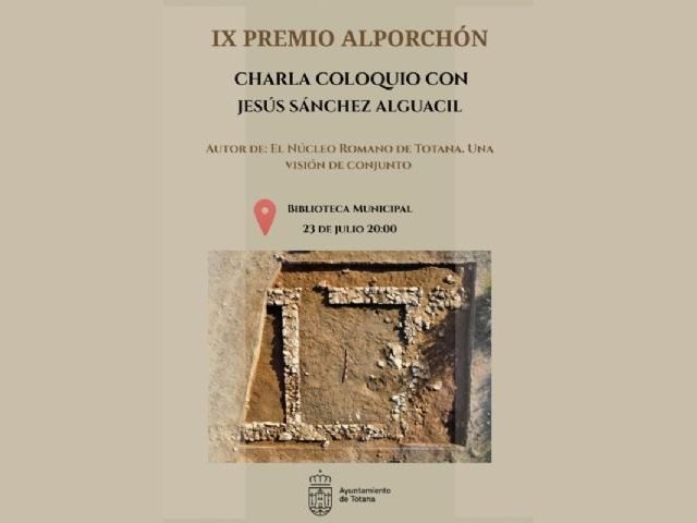 Cultura organiza una charla-coloquio con el ganador del IX Premio Alporchón, Jesús Sánchez Alguacil