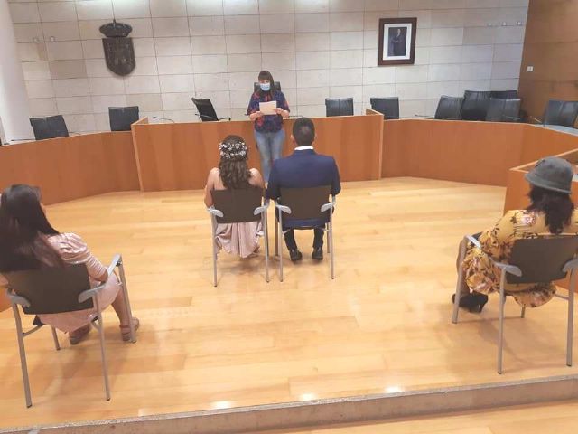 Se tramitan solamente un total de 13 de celebraciones de matrimonios civiles en lo que va del año 2020 en el Ayuntamiento de Totana