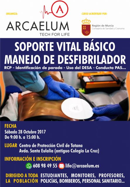 Se organiza un Curso de Soporte Vital Básico (SVB) con manejo y uso de desfibriladores semiautomáticos externos (DESA)