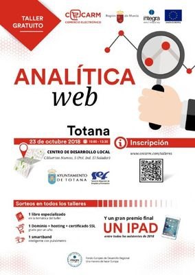 'Analítica Web' es el taller gratuito de Comercio Electrónico que CECARM realizará en el Centro de Desarrollo Local de Totana