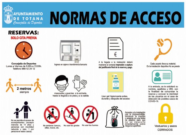 La Concejalía de Deportes gestiona desde hoy la reapertura de las instalaciones deportivas municipales al aire libre, con cita previa obligatoria