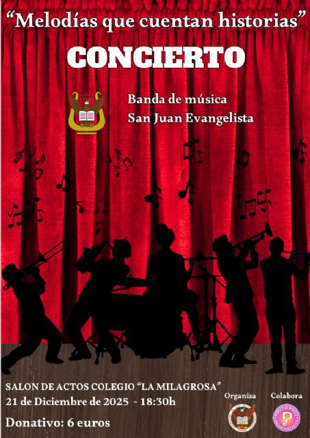 La Banda de la Hermandad de San Juan Evangelista ofrece el concierto 'Melodías que cuentan historias' este domingo en La Milagrosa