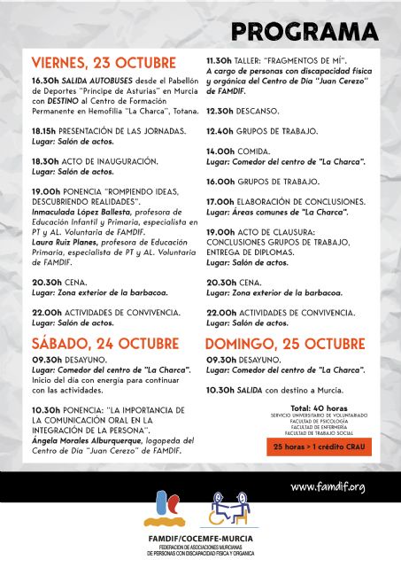 FAMDIF celebra del 23 al 25 de octubre las XIII Jornadas de Formación sobre Discapacidad Física y Orgánica