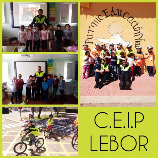 Una quincena de escolares del Colegio de Lébor participa en las sesiones formativas de la Escuela de Educación Vial de la Policía Local