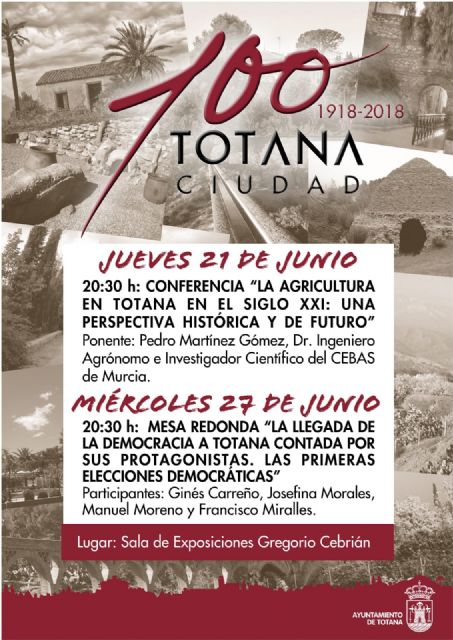 Organizan una conferencia sobre agricultura y una mesa redonda relacionada las primeras elecciones en Totana