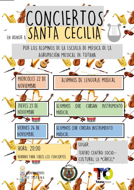 La Escuela de Música de la Agrupación Musical organiza varios conciertos en los próximos días en honor de Santa Cecilia