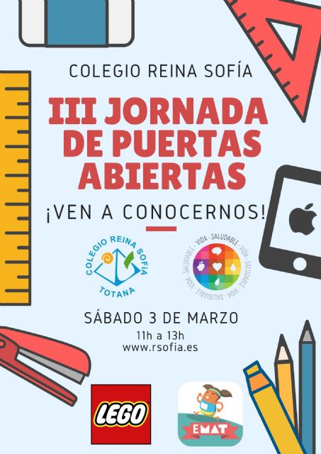 El colegio Reina Sofía celebrará su III Jornada de Puertas Abiertas el próximo sábado 3 de marzo