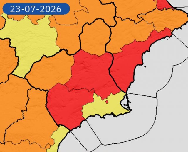 La AEMET activa para mañana jueves la alerta roja por altas temperaturas y aviso de tormentas