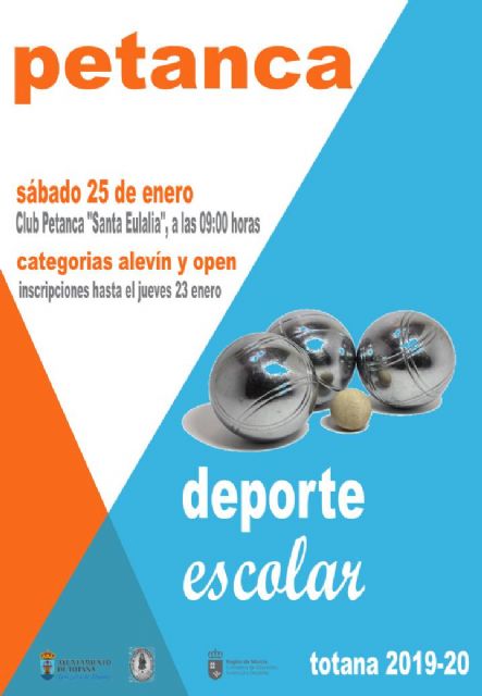 Este sábado 25 de enero tendrá lugar la Fase Local de Petanca del programa de Deporte Escolar