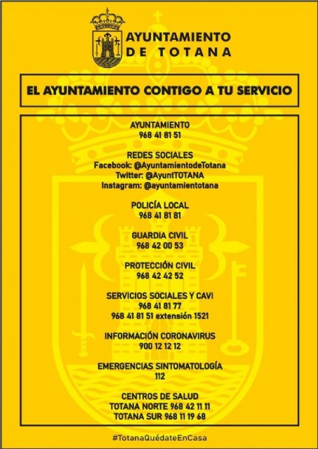 El Ayuntamiento difunde los teléfonos de los principales servicios públicos