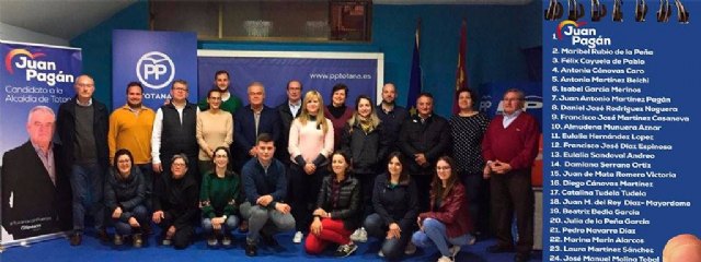 El Partido Popular de Totana presenta una candidatura en la que se combina experiencia con renovación