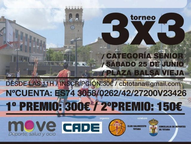 Se suspende el II Torneo 3x3 de Baloncesto que se iba a celebrar este sábado en la plaza Balsa Vieja