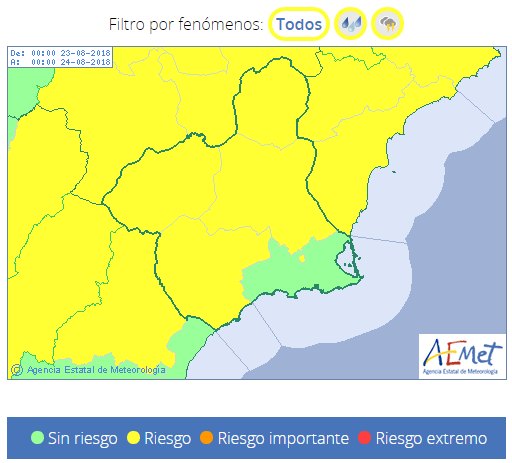 Protección Civil de Totana informa que vuelven las fuertes tormentas