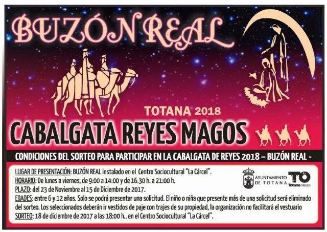 Las personas interesadas pueden echar desde hoy sus cartas al 'Buzón Real' para optar a participar en la Cabalgata de Reyes Magos