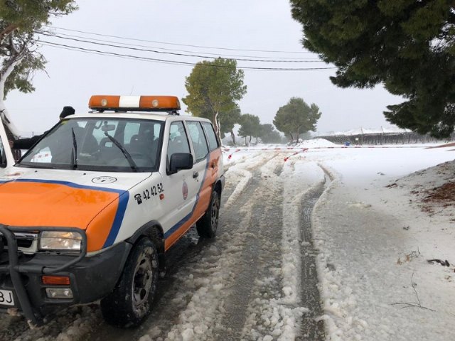 Protección Civil presta un total de diez servicios en Totana durante el temporal 'Gloria'