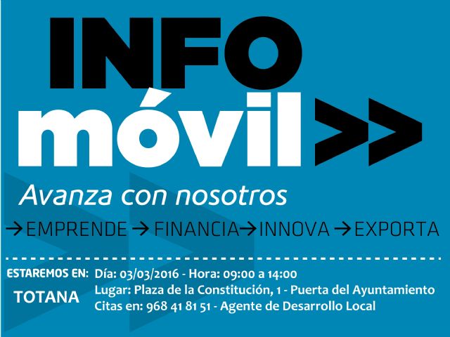 La oficina 'INFOmóvil' visitará Totana el próximo 3 de marzo