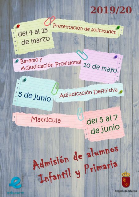 Las familias podrán solicitar plaza en los centros educativos del 4 al 15 de marzo de cara al próximo curso escolar 2019/2020