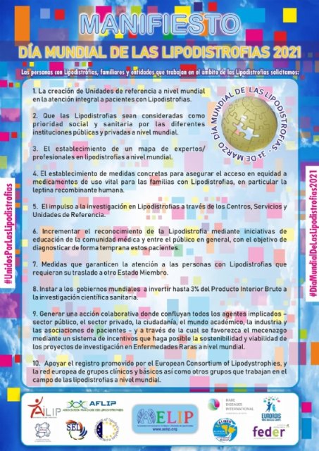 Totana se sumará al Manifiesto del Día Mundial de las Lipodistrofias que se celebra el próximo día 31 de marzo