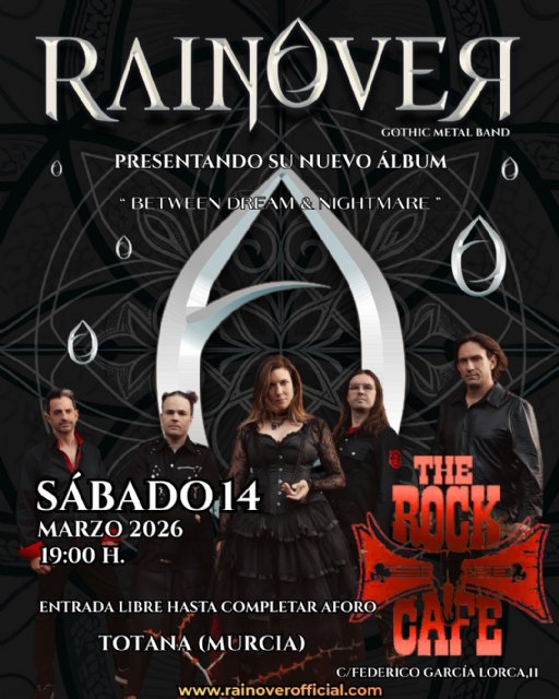 Rainover presentará su nuevo álbum “Between Dream and Nightmare” en Totana el 14 de marzo