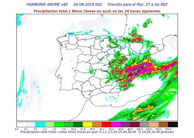 Aviso naranja por lluvias mañana martes