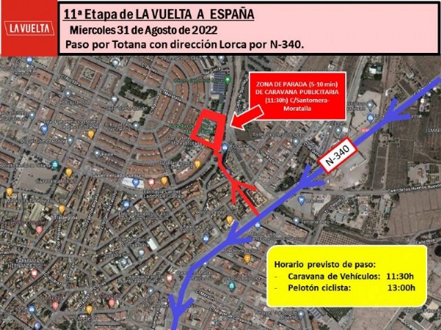 La caravana publicitaria de la Vuelta a España 2022 hará parada en Totana