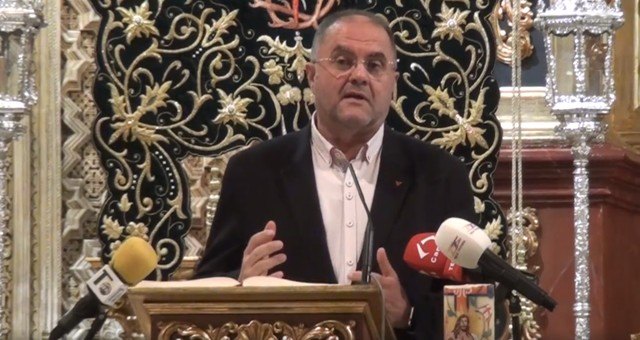 Intervención del Alcalde durante el acto de presentación del cartel anunciador de la Semana Santa 2020