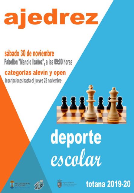 El próximo sábado 30 de noviembre tendrá lugar la Fase Local de Ajedrez de Deporte Escolar