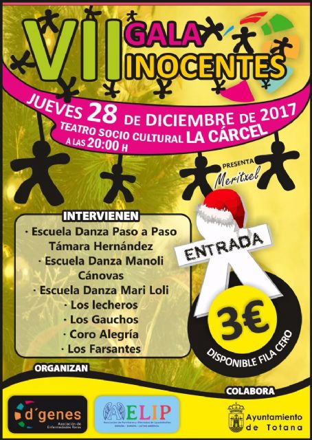 El Centro Sociocultural 'La Cárcel' de Totana acogerá mañana la VII Gala Inocentes, organizada por D´Genes y AELIP