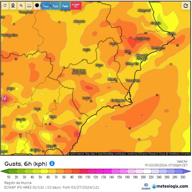 Tiempo variable para la recta final de la Semana Santa en la Región de Murcia