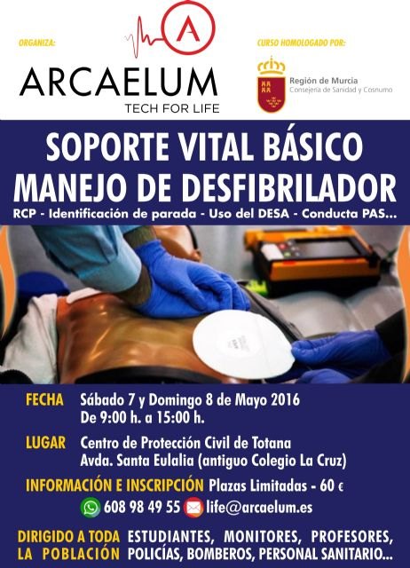 El primer fin de semana de mayo tendrá lugar el Curso de Soporte Vital Básico (SVB)