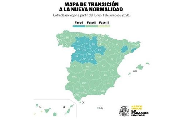 A partir del lunes, casi el 70% de la población española podrá retomar las actividades recogidas en la fase 2