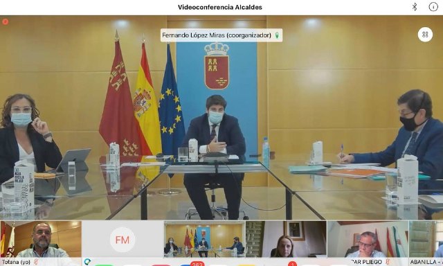 Resumen de la Reunión celebrada esta tarde de los 45 Alcaldes de la Región con el Presidente, Vice Presidenta y Consejero de Salud