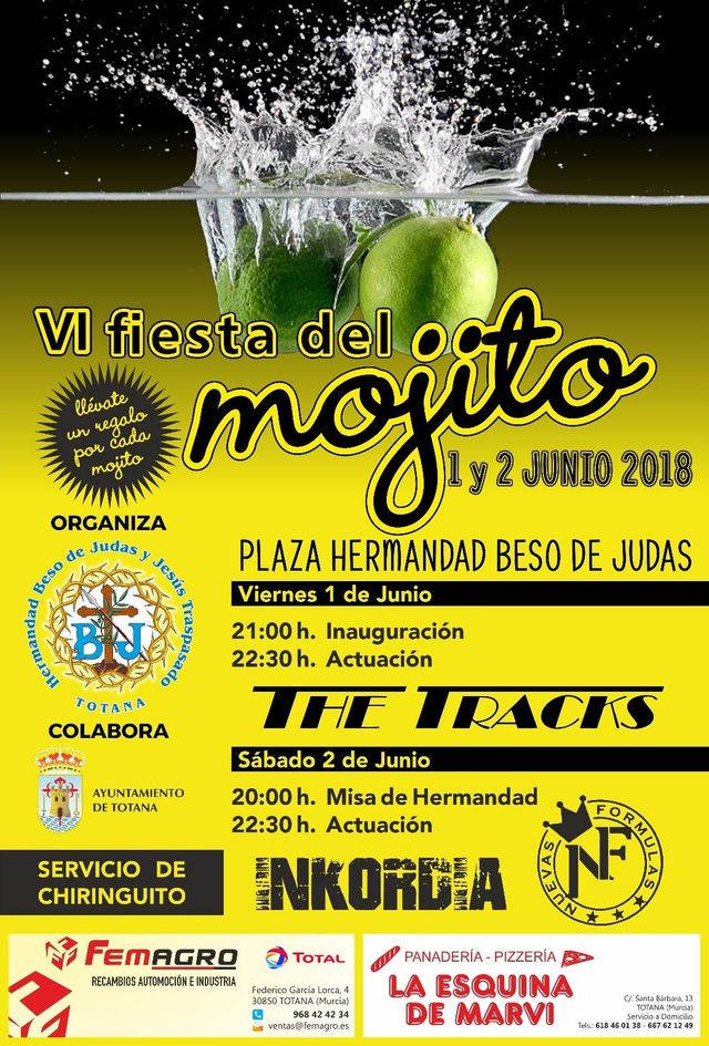 Arranca este fin de semana el programa de fiestas en barrios y pedanías en 2018 con la VI Fiesta del Mojito organizada por la Hermandad Beso de Judas