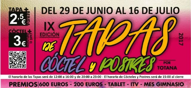 Comienza hoy la IX Ruta de las Tapas, el Cóctel y Postres de Totana