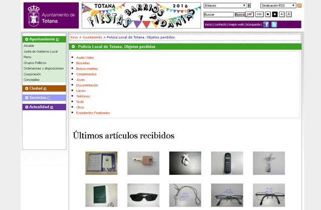 La sección de 'Objetos perdidos' de Totana.es recibe casi 5.700 consultas desde su puesta en funcionamiento
