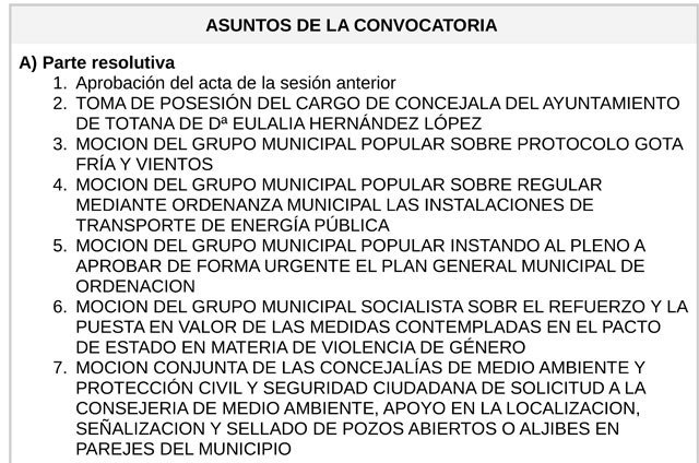 El Pleno aborda mañana una moción para solicitar a la Consejería de Medio Ambiente apoyo en la localización, señalización y sellado de pozos abiertos o aljibes en parajes del municipio