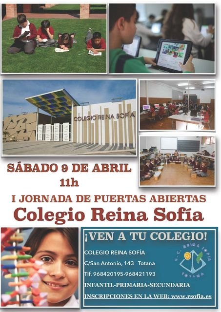 El colegio Reina Sofía organiza una jornada de puertas abiertas, el sábado 9 de abril