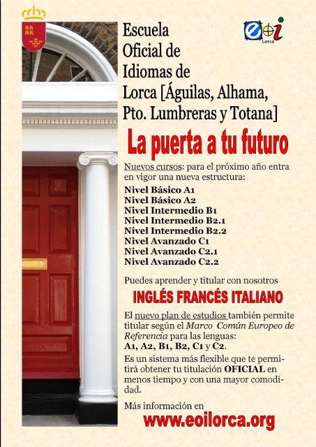 El plazo de inscripción para el proceso de admisión del curso 2018/19 en la delegación de la Escuela Oficial de Idiomas es del 15 al 25 de junio