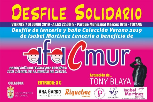 El parque municipal 'Marcos Ortiz' acoge el próximo 7 de junio el VI Desfile Solidario de Lencería y Baño a beneficio de Afacmur