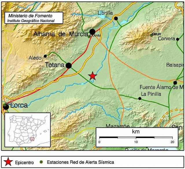 Terremoto de 2,4 º con epicentro Totana