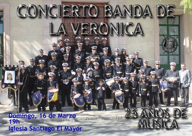La Banda de la Cofradía de La Verónica ofrecerá un concierto con motivo de su 25 aniversario