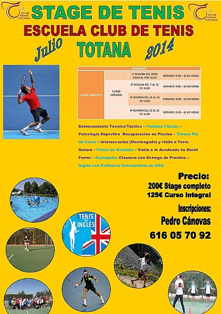 Stage de verano julio 2014 en el Club de Tenis Totana