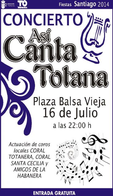 Tres coros locales participan este próximo miércoles, día 16, en el 'Así canta Totana'