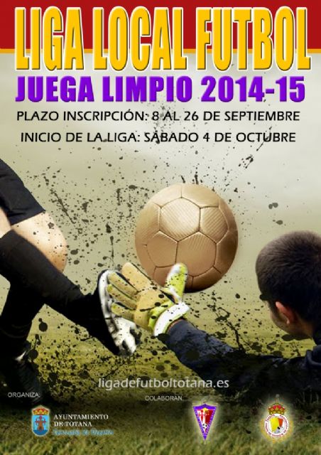 El plazo de inscripción para la Liga Local de Fútbol 'Juega Limpio' 2014/2015 se abrirá el 8 de septiembre